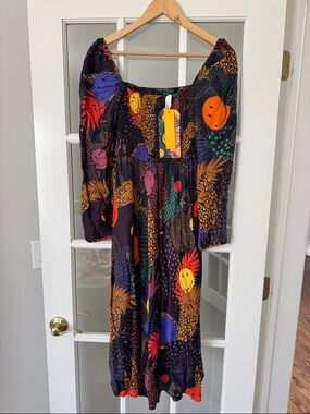 FARM Rio pop jungle smiley midi dress